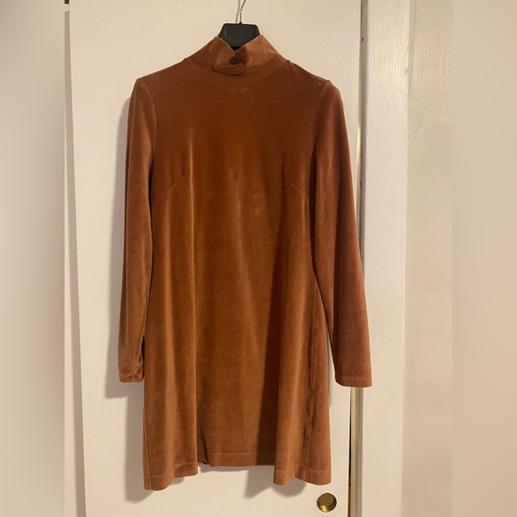 Everlane The Velour Mini Dress Brown Base - Size M - Picture 4 of 7